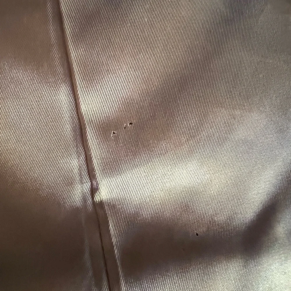 Burberry Beige Plaid Wool Coat with Brown Fur Trim - Picture 12 of 15